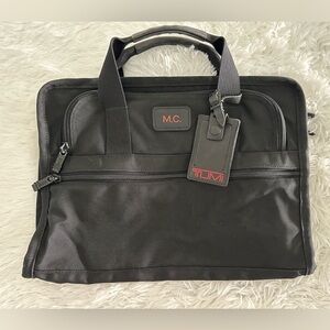 TUMI Black Nylon Messenger‎ Briefcase Business Bag
